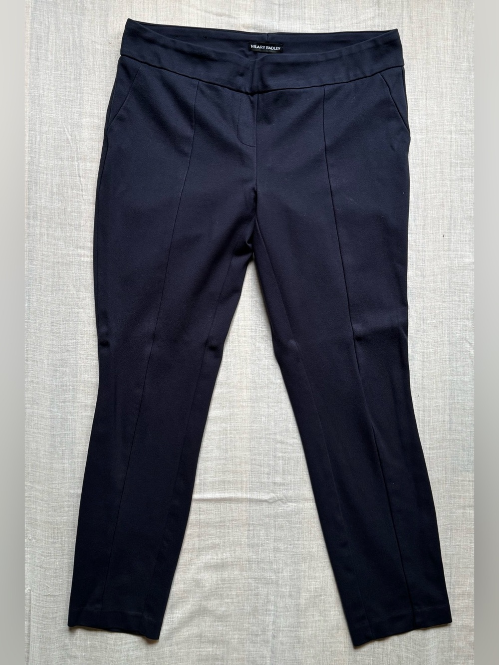 Hilary Radley Navy Dress Pants - Tailored Front Crease